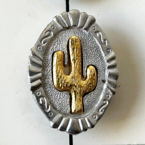 Nony Southwest Button Covers 6 Silver/Gold Tone Cactus-Thunderbird-Arrowhead - Picture 7 of 10